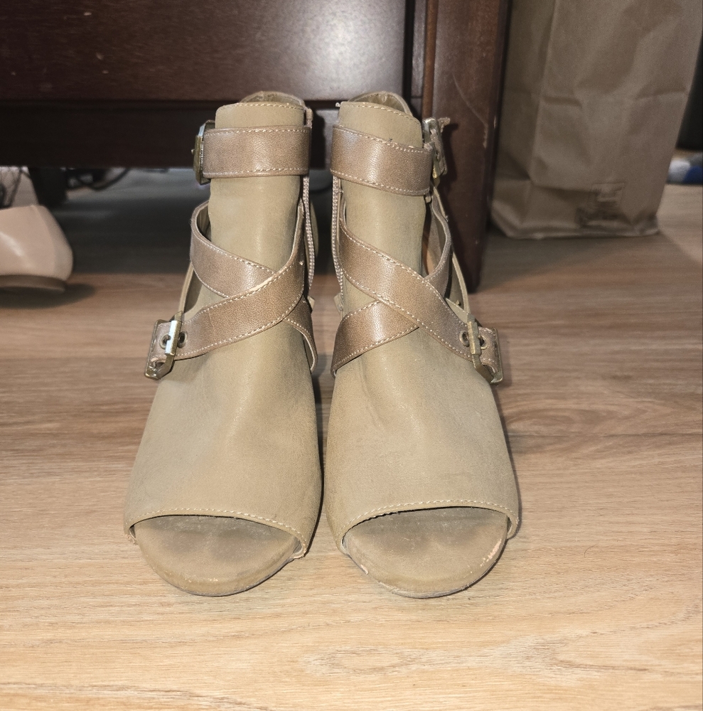 Elegant Tan Women's Platform Heels